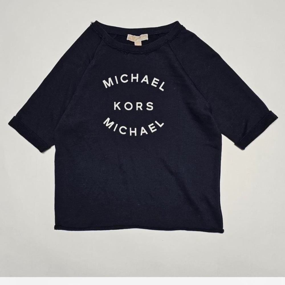 Michael Kors Navy Blue Short Sleeve Sweatshirt Tee Size M